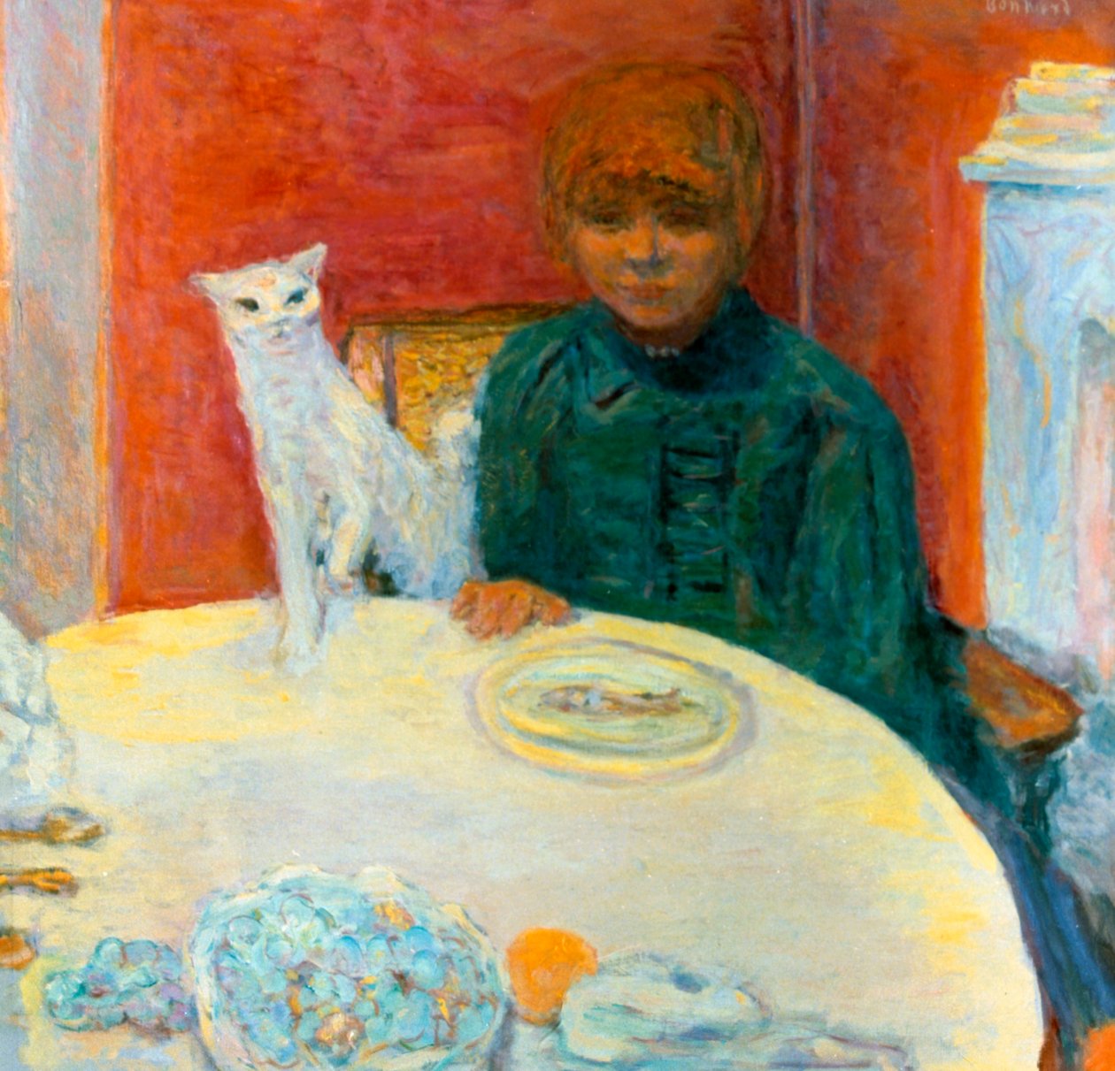Frau mit einer Katze, 1912 von Pierre Bonnard