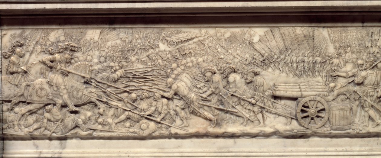 Die Schlacht von Marignan im Jahr 1515. Grab des Herzens des Königs von Frankreich Franz I. (1494-1547): Flachrelief von Pierre Bontemps (circa 1507-1568) von Pierre Bontemps