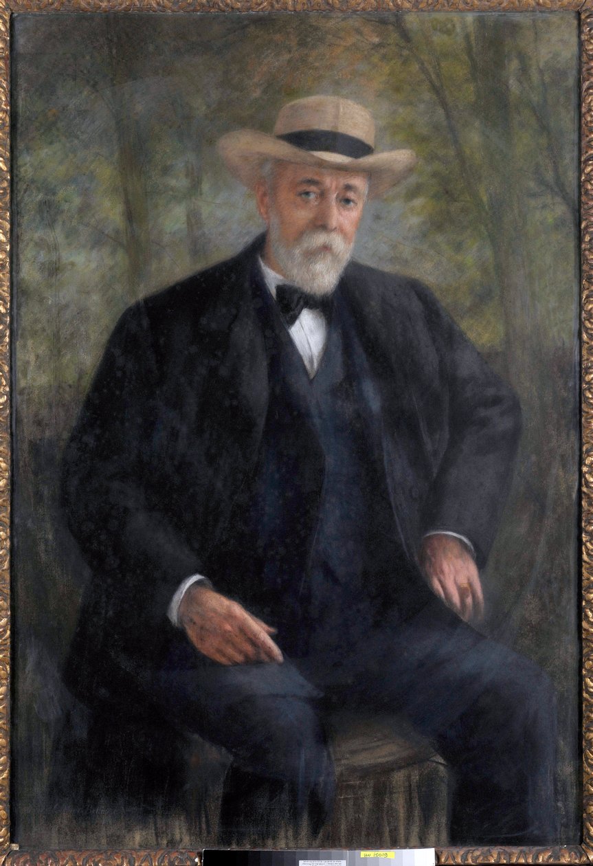 Porträt des Präsidenten des Rates Henri Brisson (1835-1912) in seinem Garten in Montmorency von Pierre Carrier Belleuse