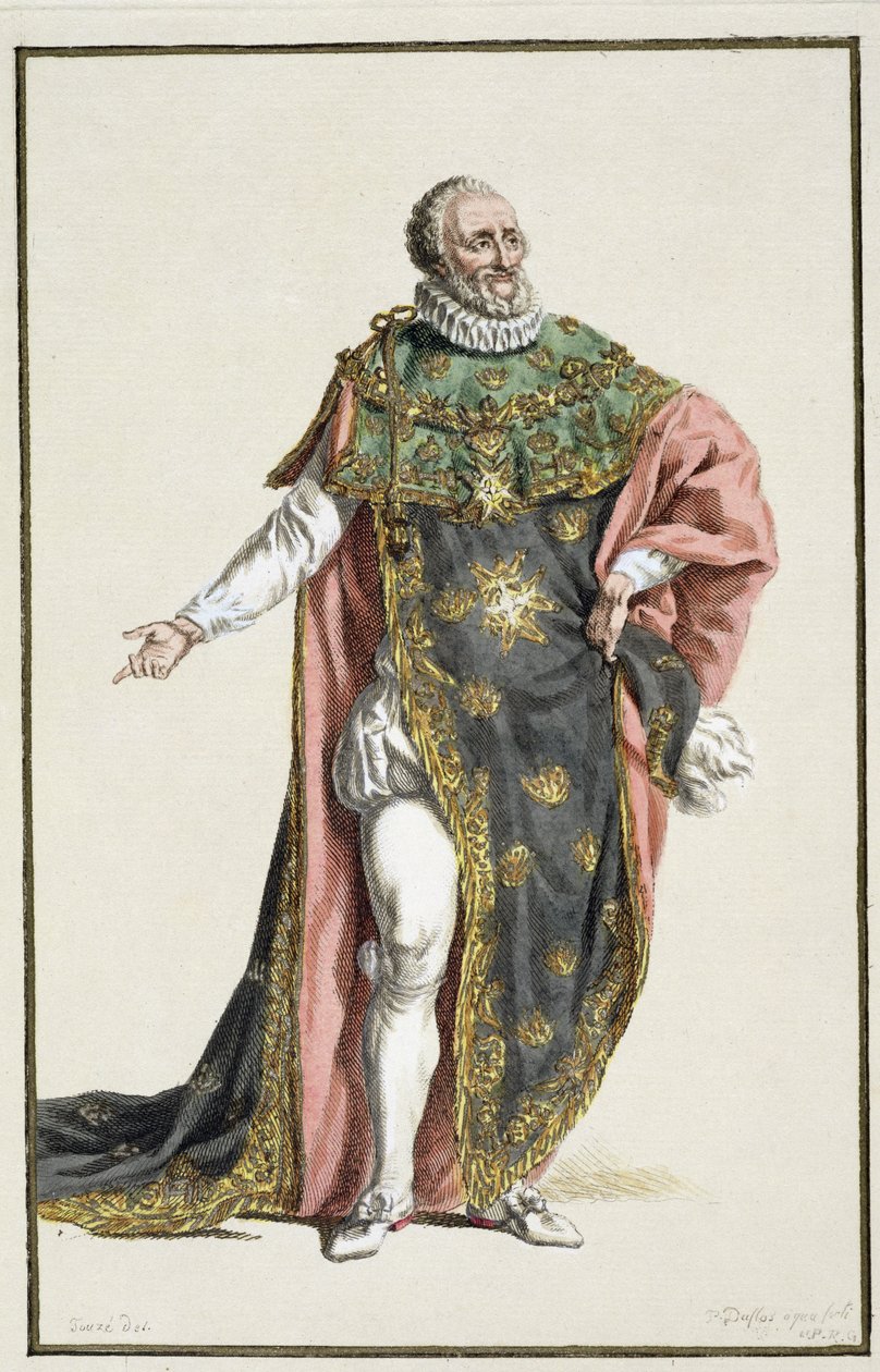 Henri IV. (1553-1610) König von Frankreich, aus Receuil des Estampes, representant les Rangs et les Dignites, suivant le Costume de toutes les Nations existantes, veröffentlicht 1780 von Pierre Duflos