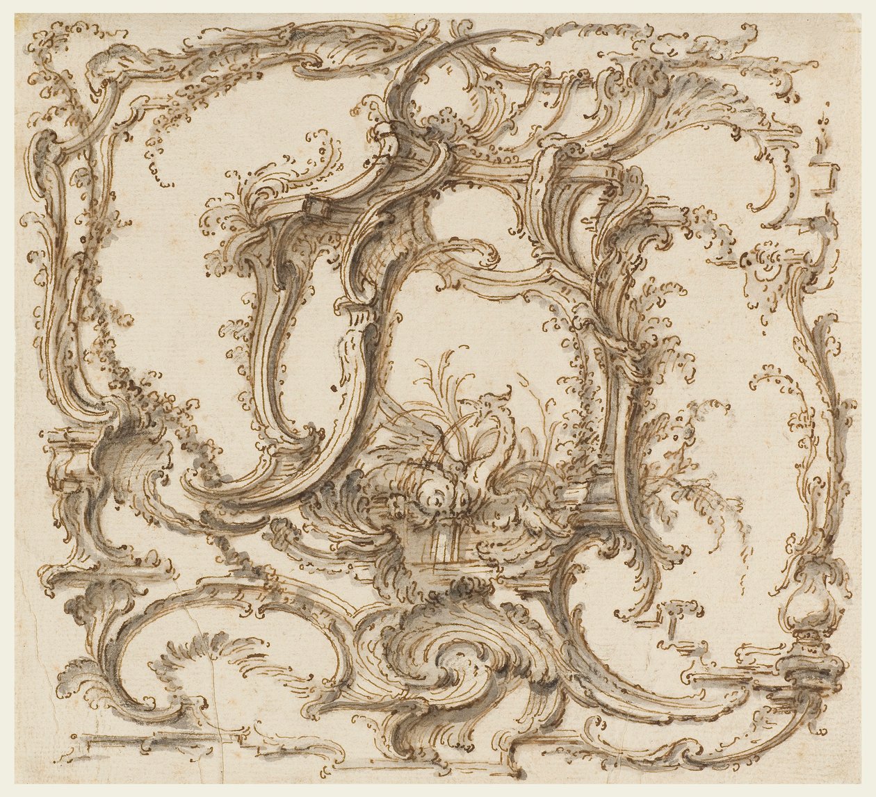 Zeichnung, Ornamentkomposition, ca. 1745 von Pierre Edme Babel
