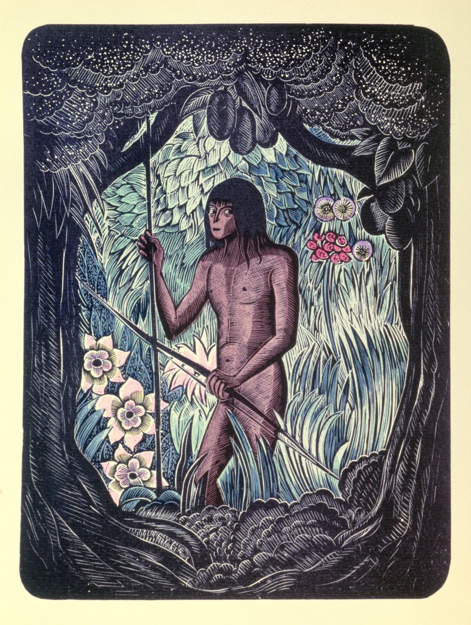 Die Abenteuer von Robinson Crusoe, 20. Jahrhundert (Illustration) von Pierre Falke