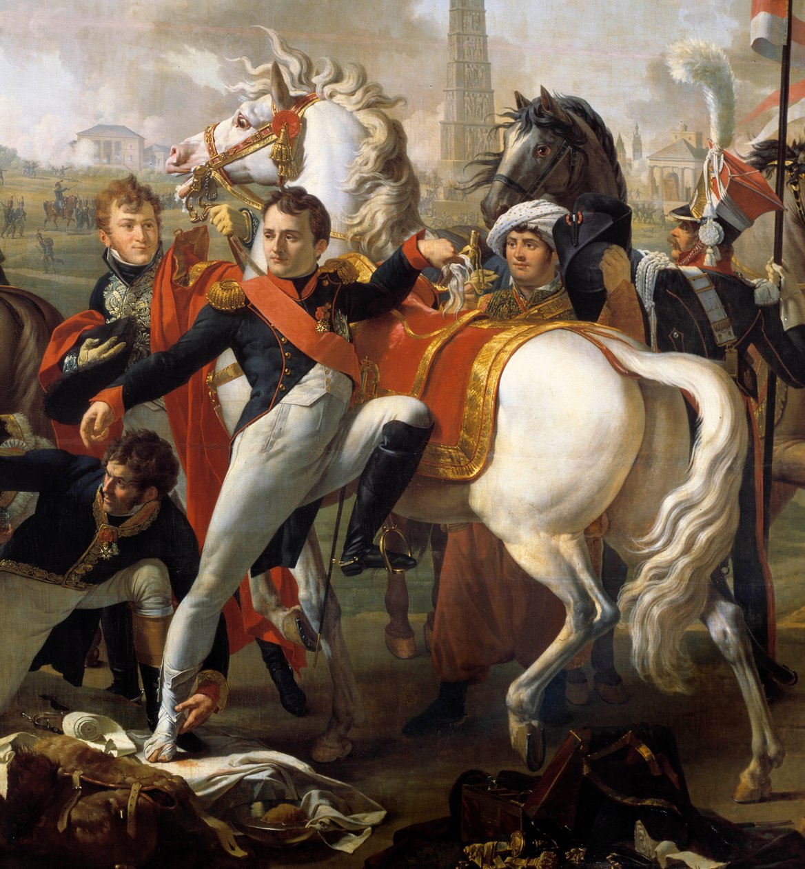 Napoleon I. wird vor Regensburg verwundet und von Chirurg Yvan behandelt, 23. April von Pierre Gautherot