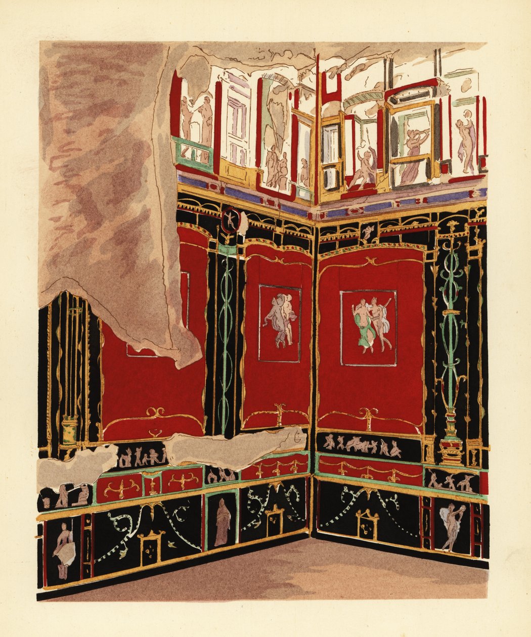 Exedra im Haus der Vettii, Pompeji von Pierre Gusman