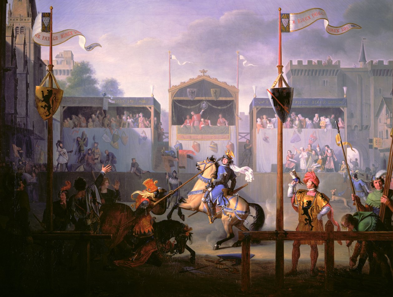 Szene eines Turniers im vierzehnten Jahrhundert, 1812 (Detail) von Pierre Henri Revoil