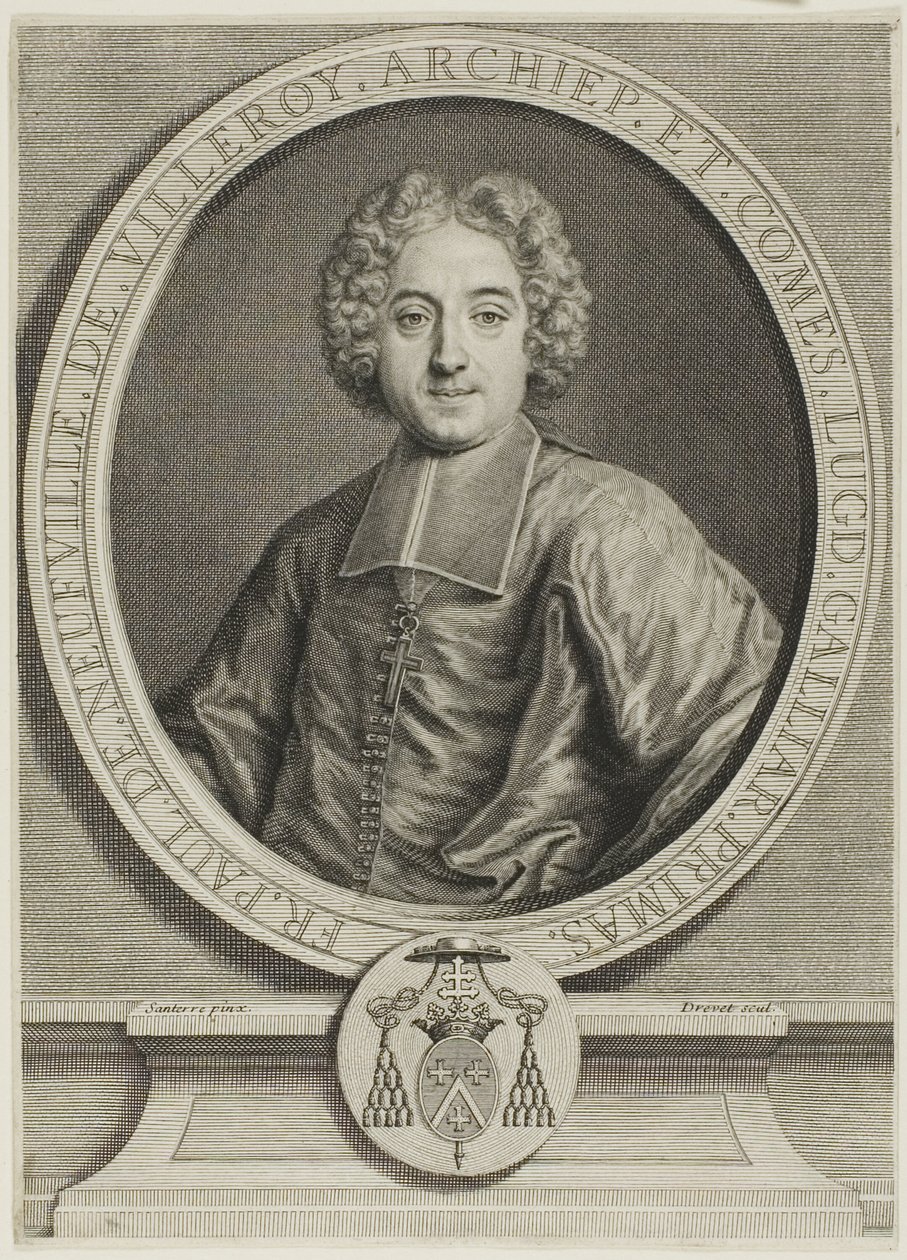 Porträt von François-Paul de Neufville de Villeroy von Pierre Imbert Drevet