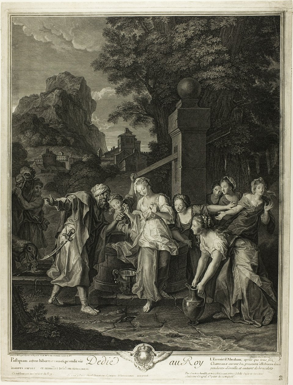 Rebecca erhält Geschenke von Eliezar von Pierre Imbert Drevet