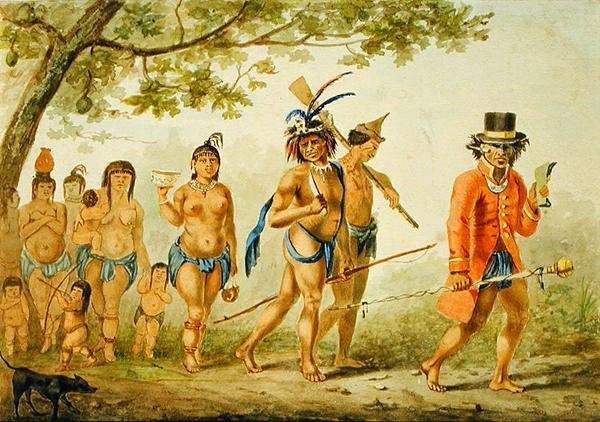Marsch einer Stammesgruppe, ca. 1839 von Pierre J. Benoit
