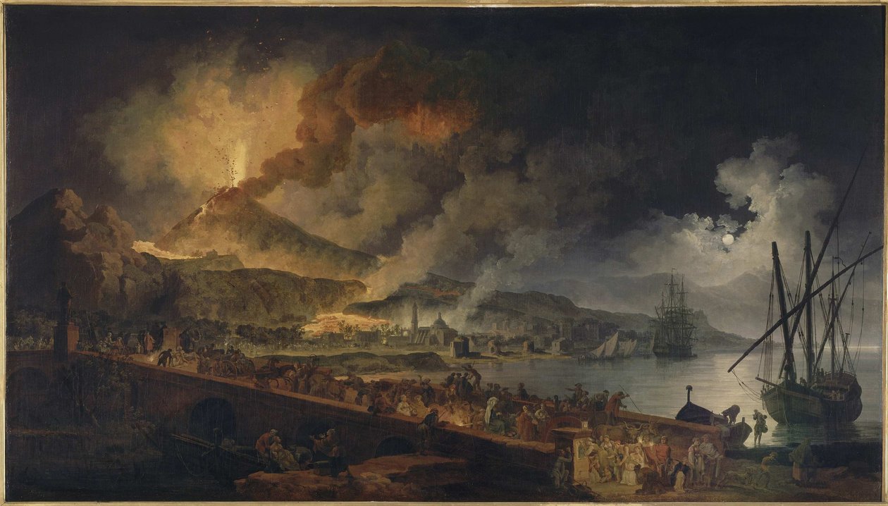 Der Ausbruch des Vesuvs von Portici aus gesehen, ca. 1767 von Pierre Jacques Volaire