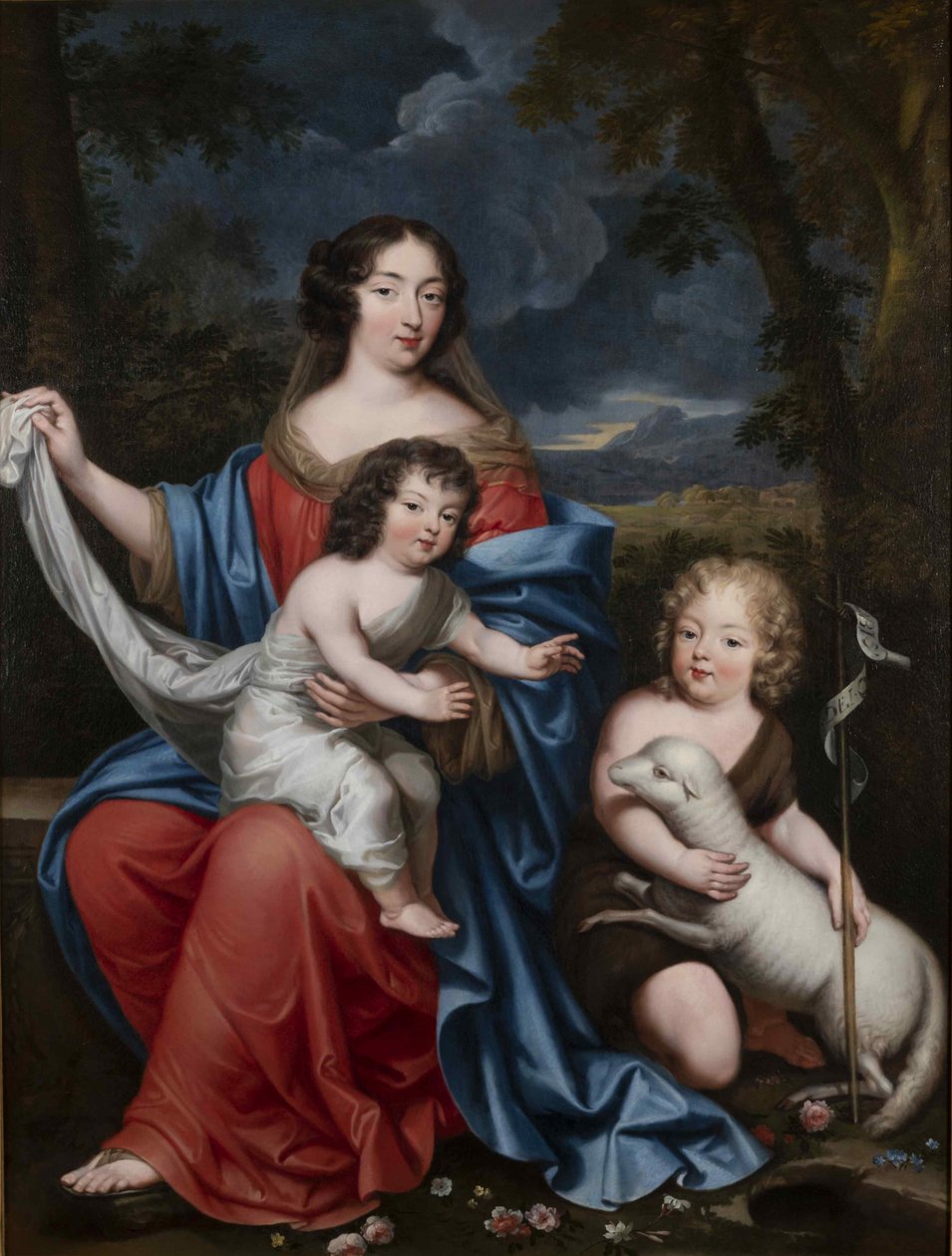 Porträt von Madame de Maintenon mit den natürlichen Kindern von Ludwig XIV, 17. Jahrhundert von Pierre Mignard