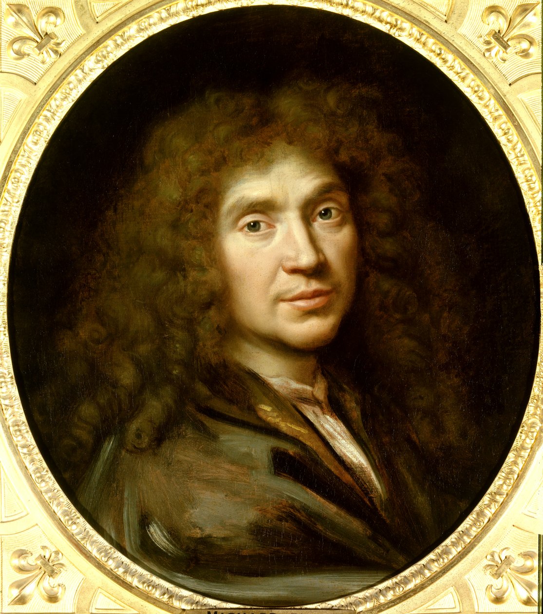 Porträt von Molière (1622-1673) Jean Baptiste Poquelin. Öl auf Leinwand. Gemälde von Pierre Mignard (1612-1695) um 1658. Chantilly, Musée Condé von Pierre Mignard