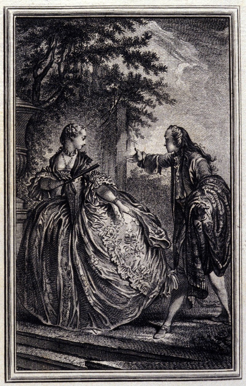Nicaise - in „Tales et nouvelles en vers“ von Jean La Fontaine. 1776. Illustration von P.P. Choffard von Pierre Philippe Choffard