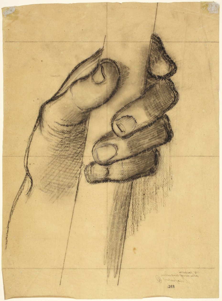 Karikatur einer Hand, die einen Stock hält von Pierre Puvis de Chavannes