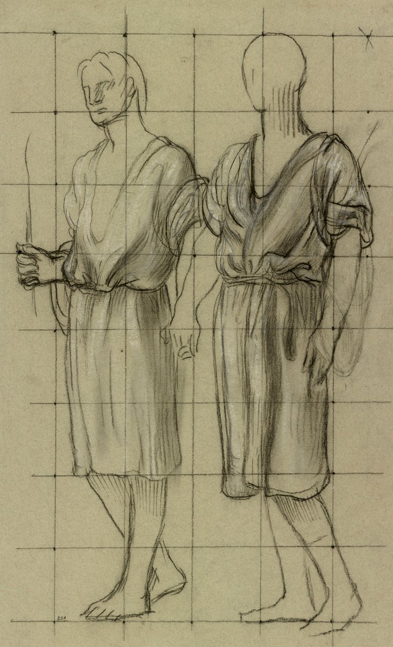 Studie von zwei stehenden Figuren von Pierre Puvis de Chavannes