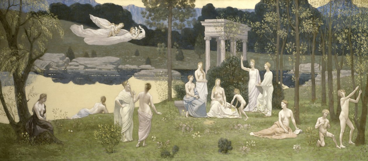 Der Heilige Hain, geliebt von den Künsten und den Musen, 1884-89 von Pierre Puvis de Chavannes