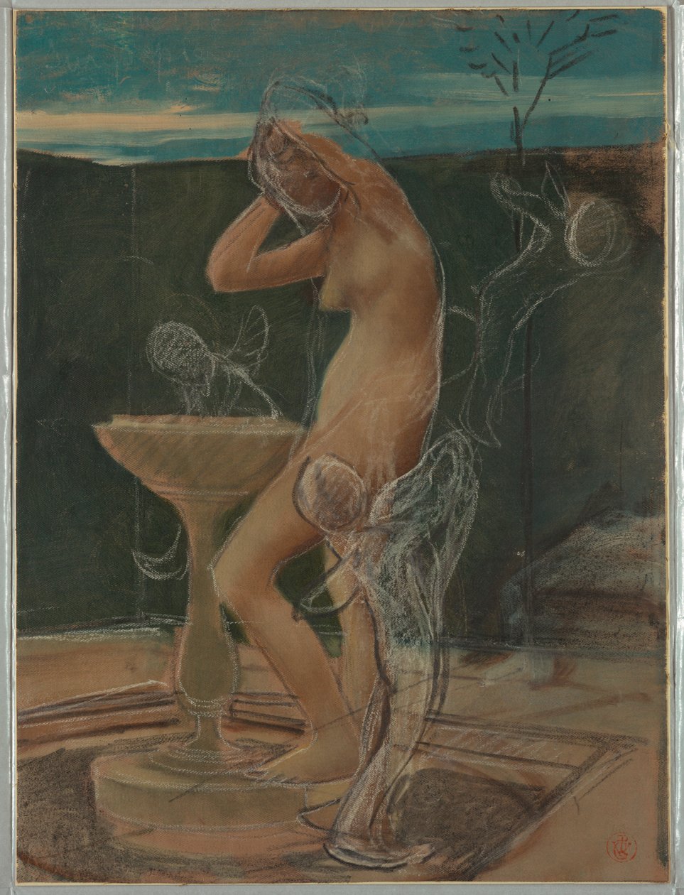 Studie einer Frau bei ihrem Bad von Pierre Victor Galland