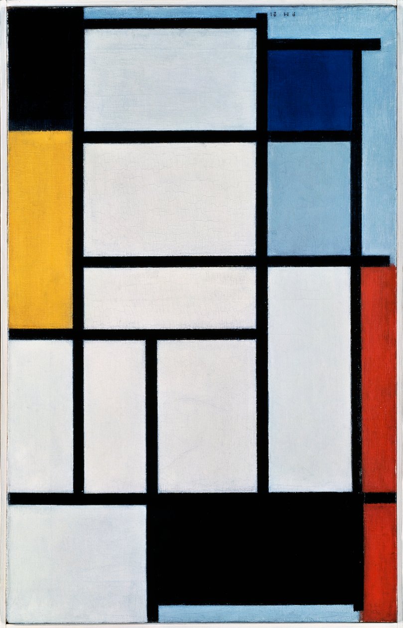 Komposition mit Rot, Schwarz, Gelb, Blau und Grau von Piet Mondrian