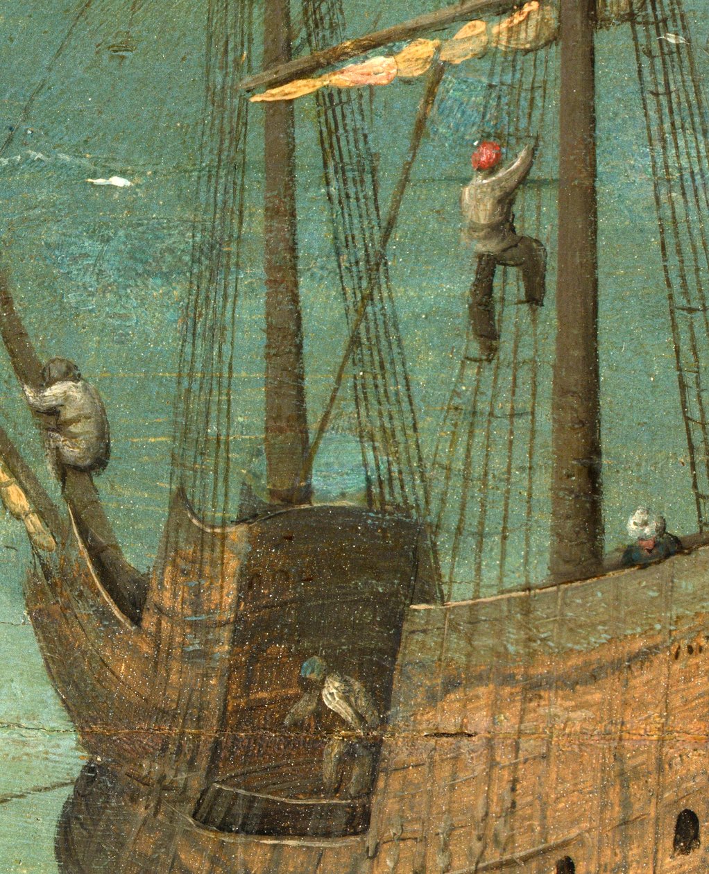 Schiffsrigging-Detail aus dem Turm von Babel, 1563 von Pieter Bruegel the Elder