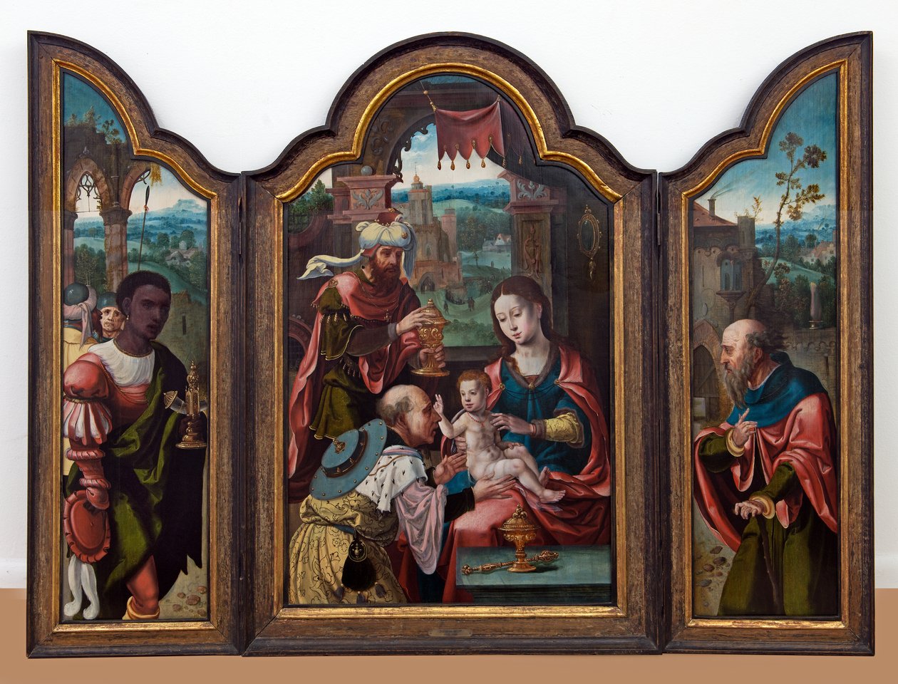 Die Anbetung der Könige, um 1530-80 von Pieter (& workshop) Coecke van Aelst