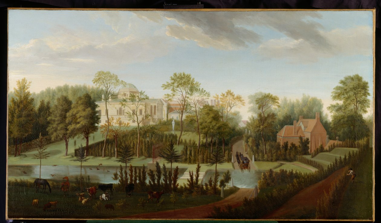 Ansicht des Chiswick House von Südwesten von Pieter Andreas Rysbrack
