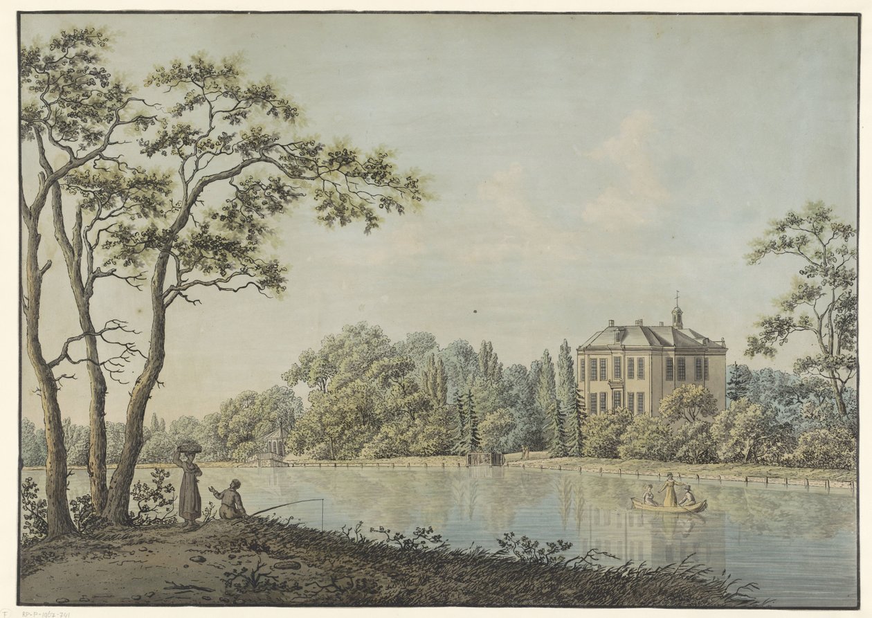 Ansicht des Hauses Over Holland mit Teekuppel an der Vecht in Nieuwersluis von Pieter Bartholomeusz. Barbiers