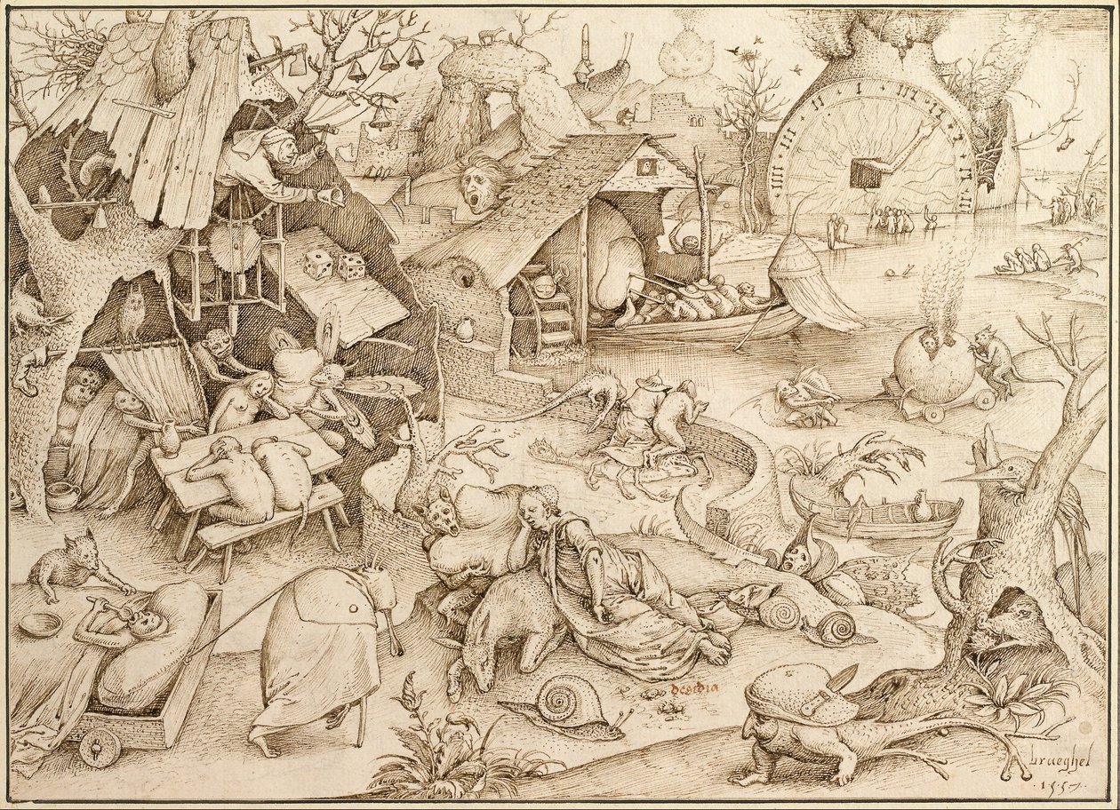 Desidia (Faulheit), 1557 von Pieter Bruegel the Elder