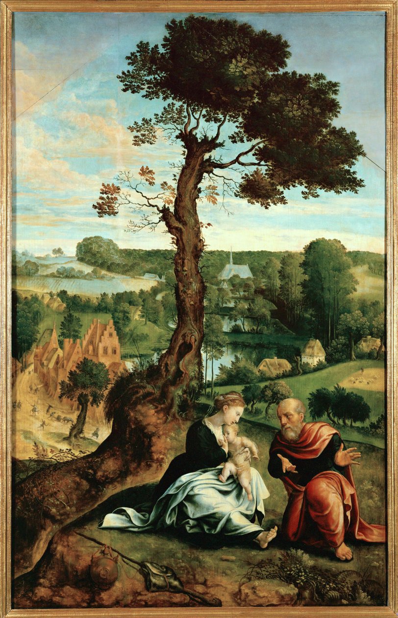 Ruhe auf der Flucht nach Ägypten von Pieter Coecke van Aelst