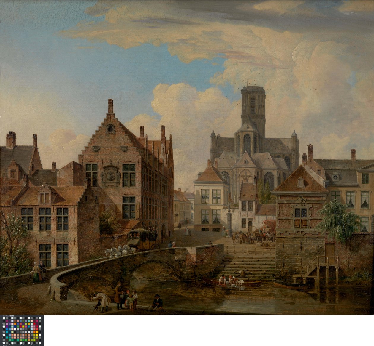 Die Kathedrale von Saint Bavo und der Reep-Kanal in Gent von Pieter Frans De Noter