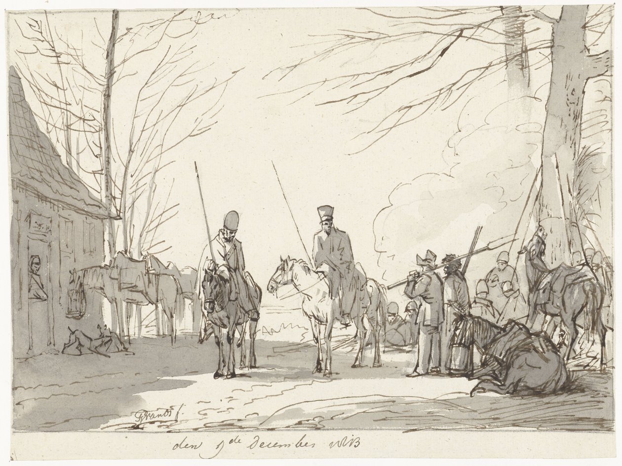 Biwak der Kosaken, 9. Dezember 1813 von Pieter Gerardus van Os (signed by artist)