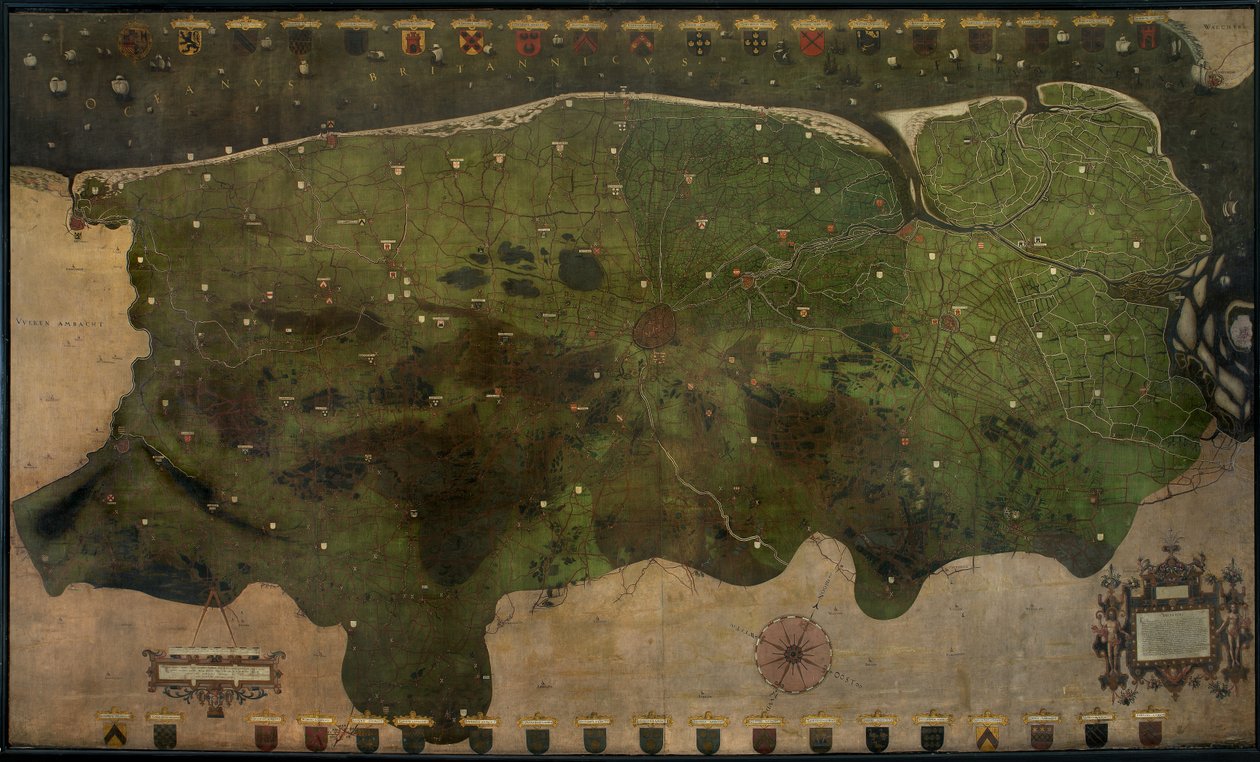 Karte der Kastellanei von Brügge von Pieter II Claeissens