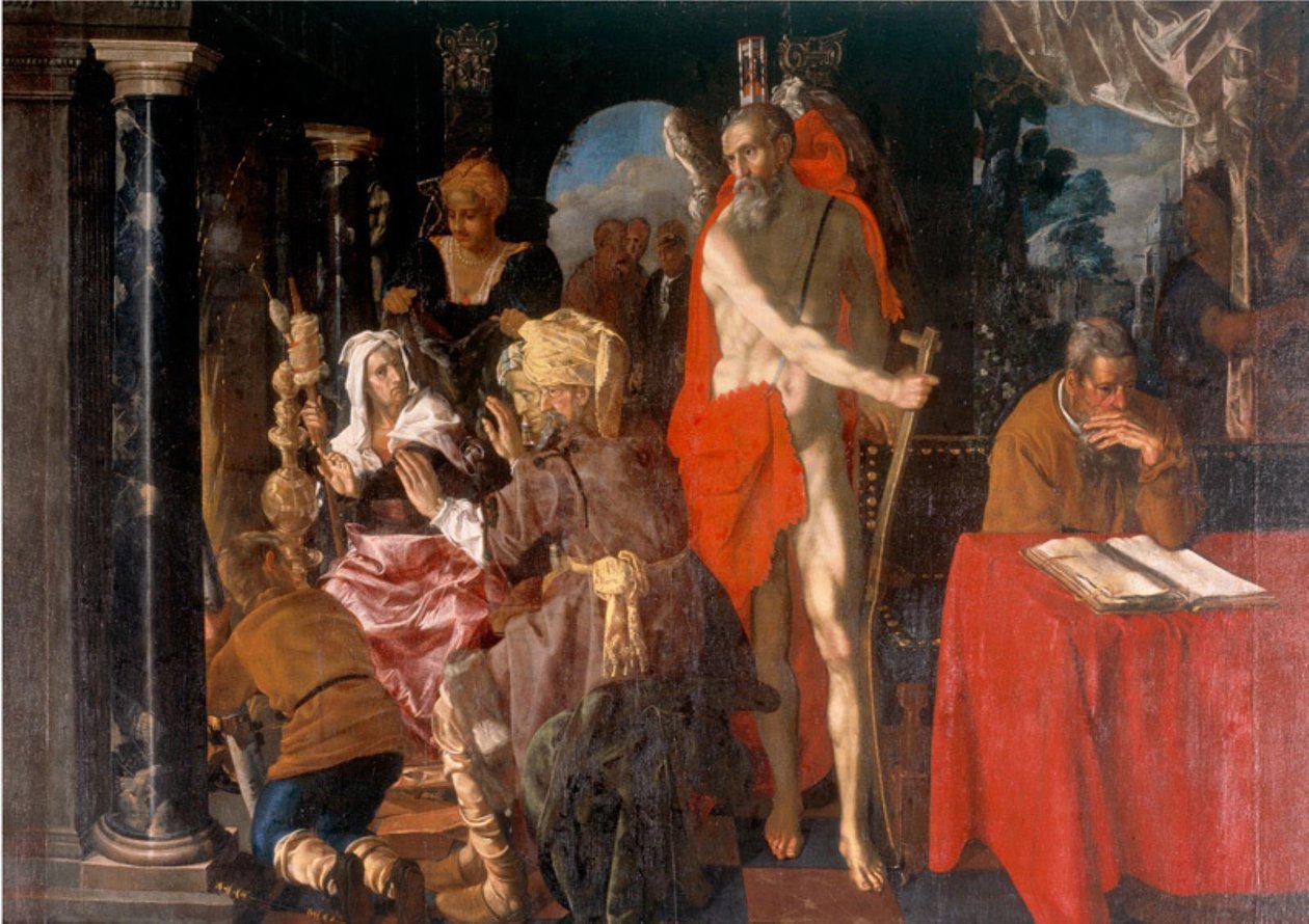 Allegorie des Alters. Zeit und der Gelehrte von Pieter Isaacsz