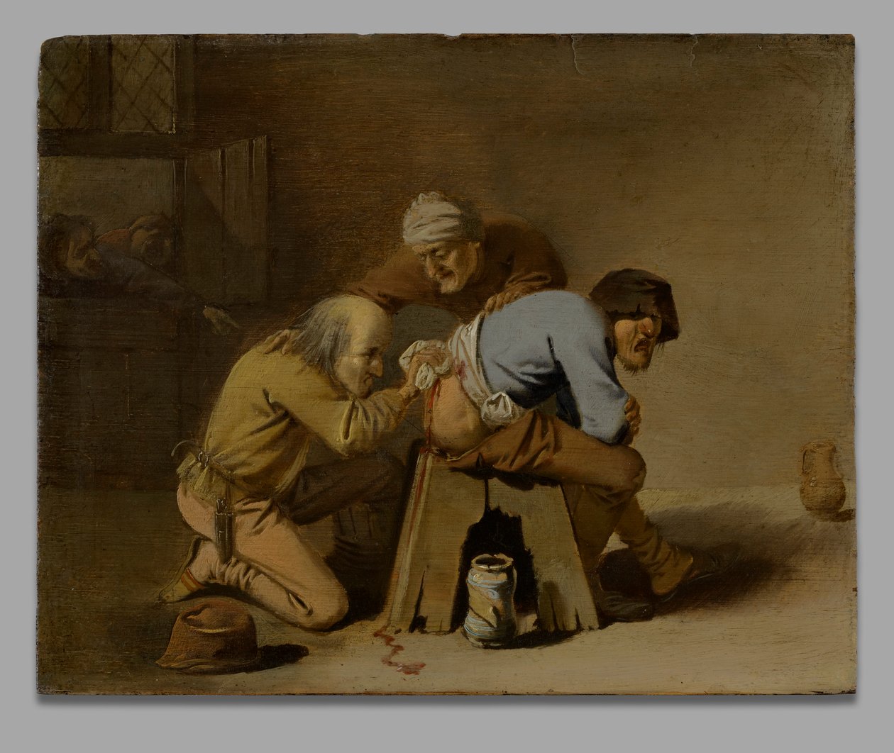 Ein Quacksalber bei der Arbeit in einer Scheune von Pieter Jansz. Quast