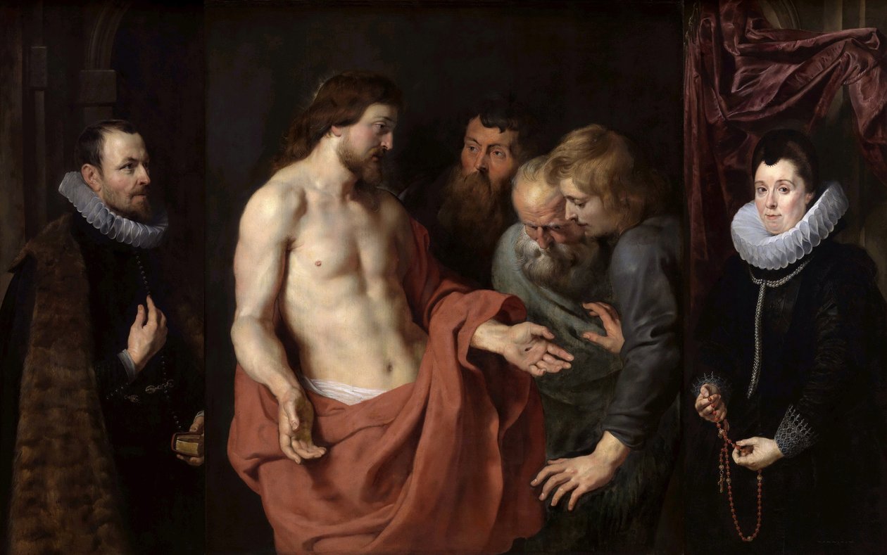 Der Unglaube des heiligen Thomas Das Rockox-Triptychon, zwischen 1613 und 1615 von Peter Paul Rubens