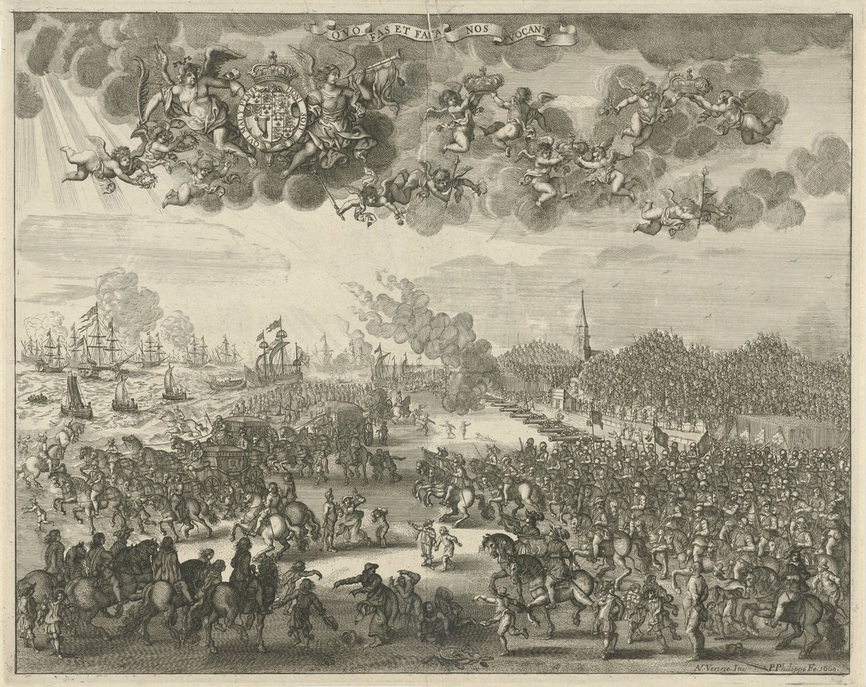 Abreise von Karl II. aus Scheveningen nach England, 1660 von Pieter Philippe