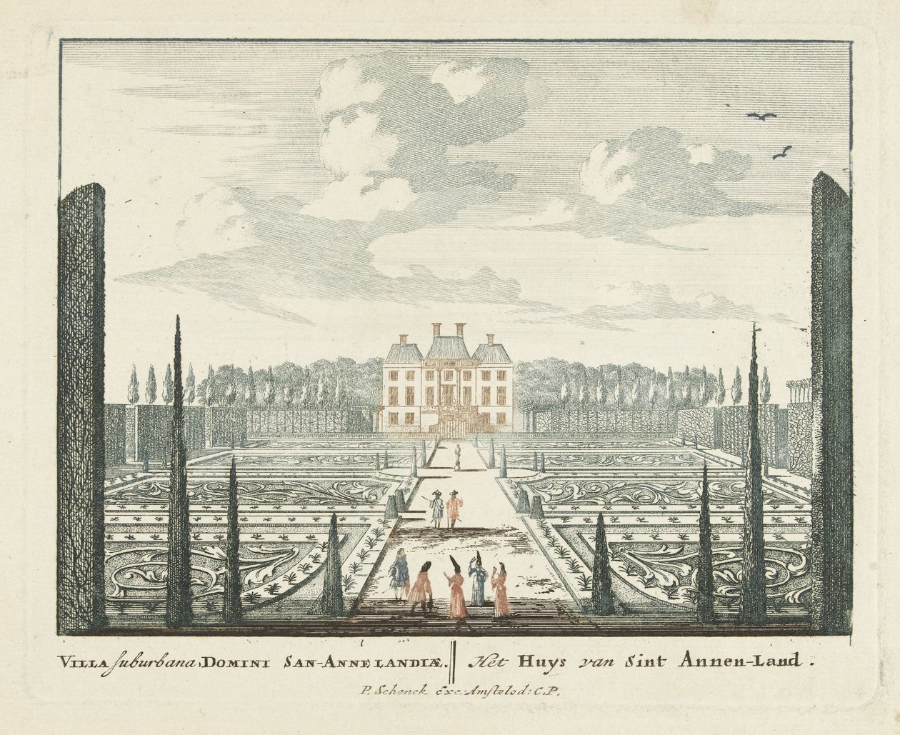 Ansicht des Landhauses Clingendael in Den Haag von Pieter Schenk (I)