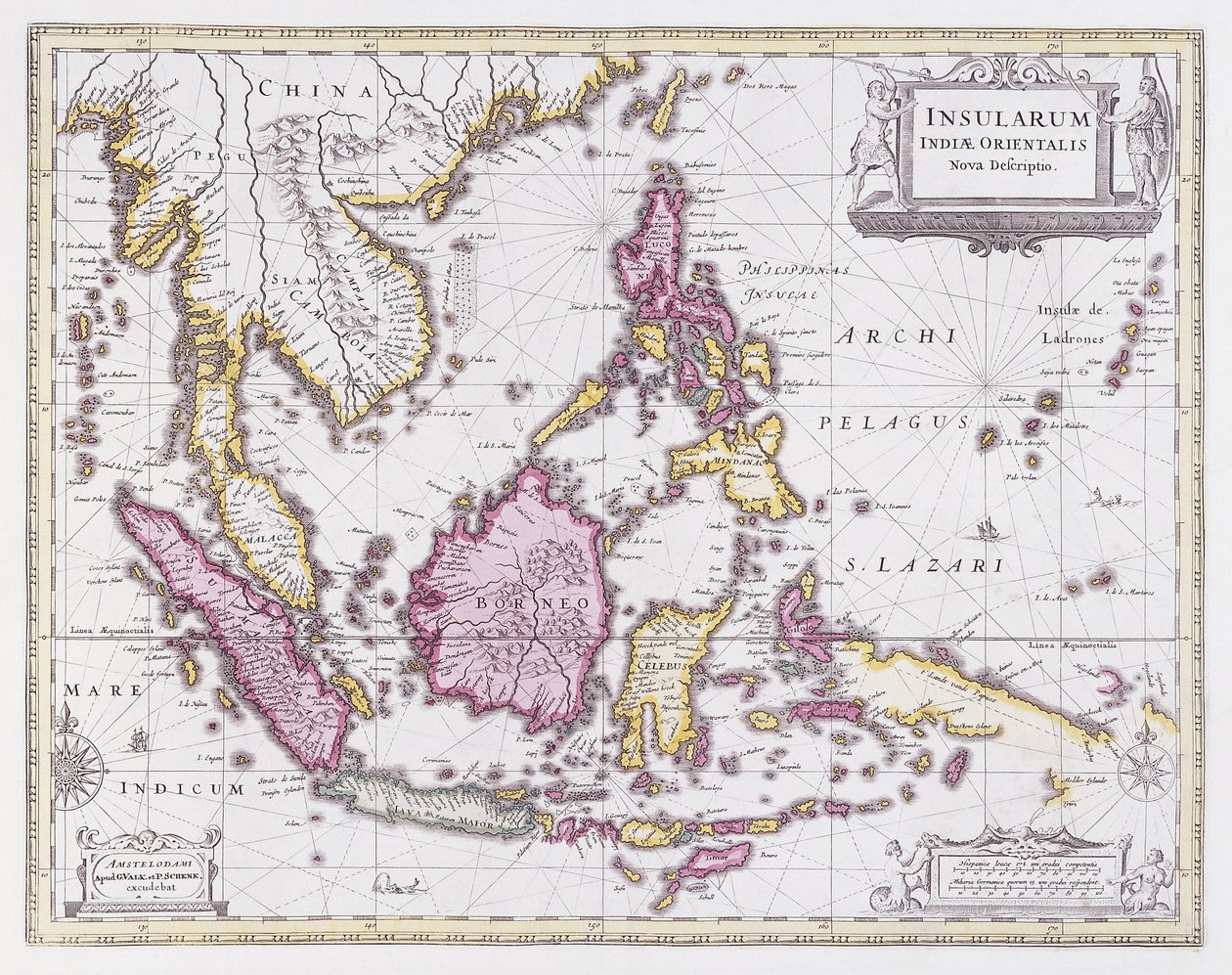 Karte von China und Indonesien, ca. 1710 von Pieter Schenk