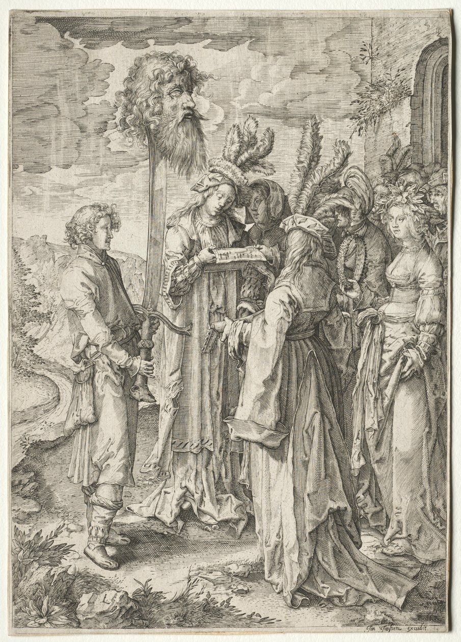 David mit dem Kopf von Goliath, 1620er-1630er von Pieter Serwouters