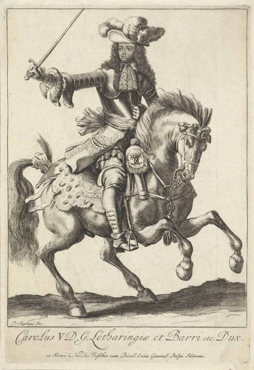Reiterporträt von Karl V. Leopold, Herzog von Lothringen von Pieter Stevens (vermeld in 1689)