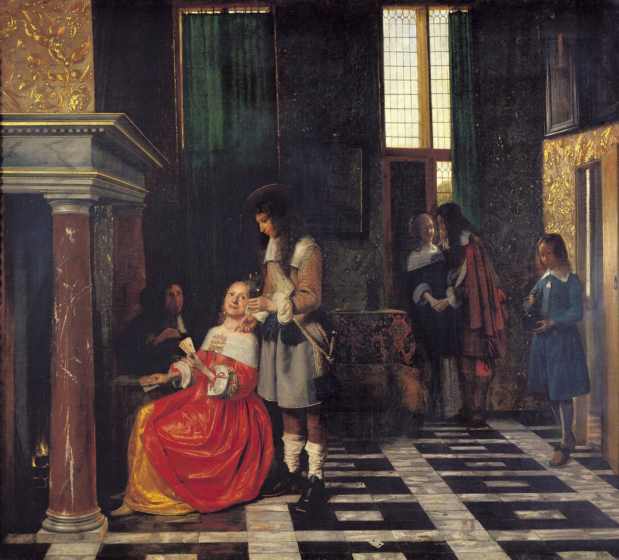 Die Kartenspieler, ca. 1663-65 von Pieter de Hooch