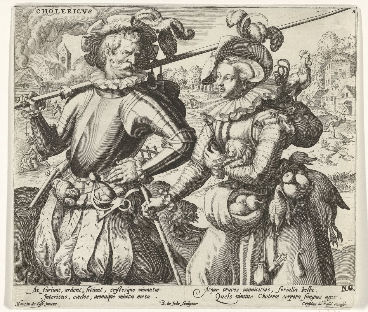 Das cholerische Temperament (Die vier Temperamente) von Pieter de Jode (I)