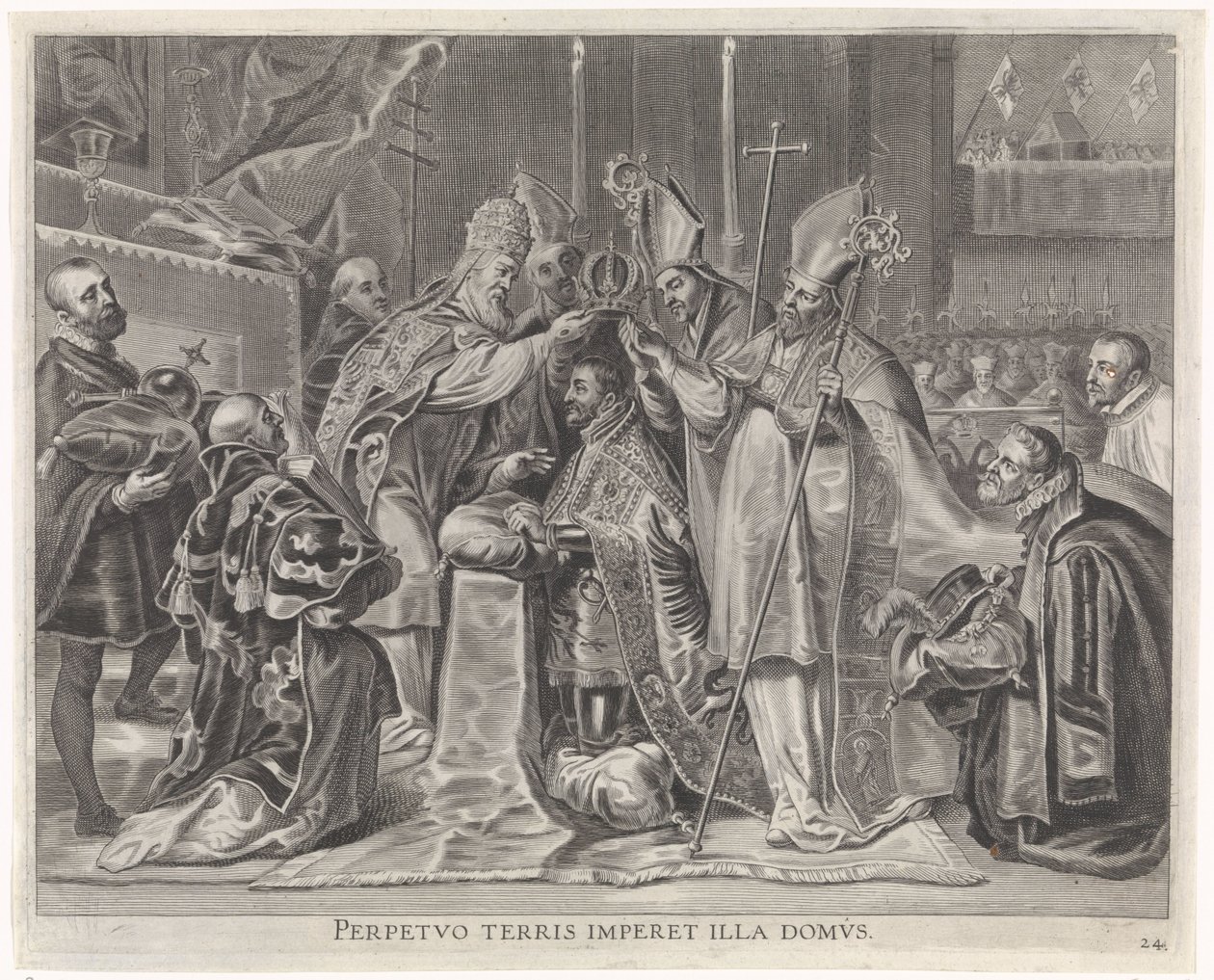 Karl V. zum Kaiser gekrönt durch den Papst von Pieter de Jode (II)