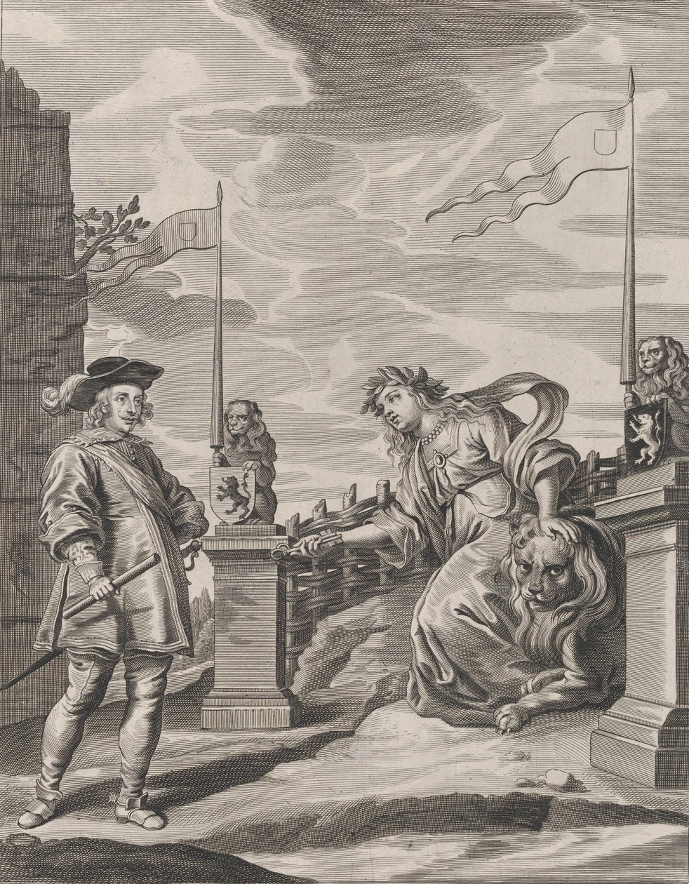 Tafel 6: Ferdinand erhält die Schlüssel zur Stadt Gent, aus Guillielmus Becanus