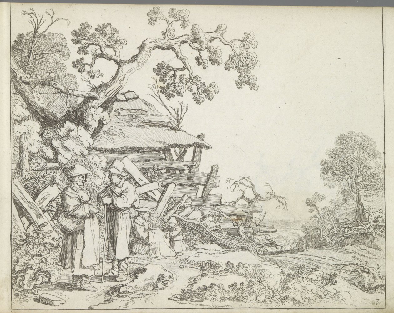 Landschaft mit einem Bauern und einer Bäuerin von Pieter de Molijn