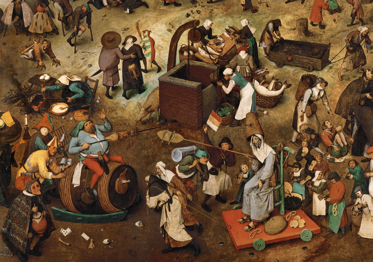 Kampf zwischen Karneval und Fastenzeit von Pieter the Elder Bruegel