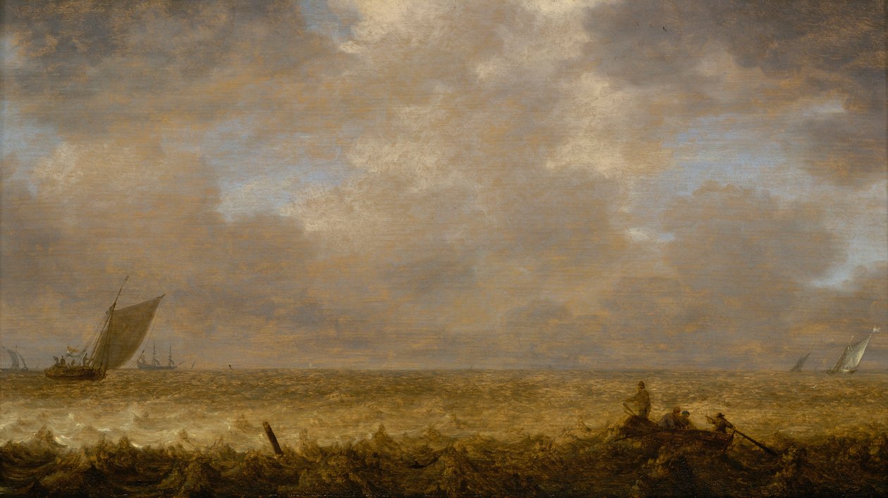 Ein flaches Meer mit Fischerbooten, ca. 1640 von Pieter the Elder Mulier
