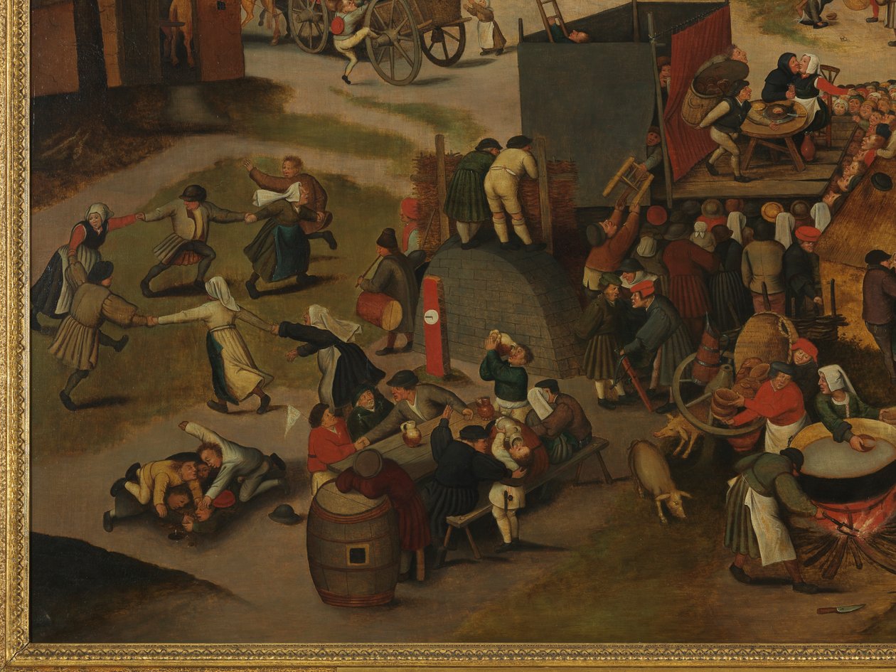 Dorffest mit Theatervorstellung und Prozession zu Ehren von St. Hubert und St. Antonius von Pieter Brueghel the Younger