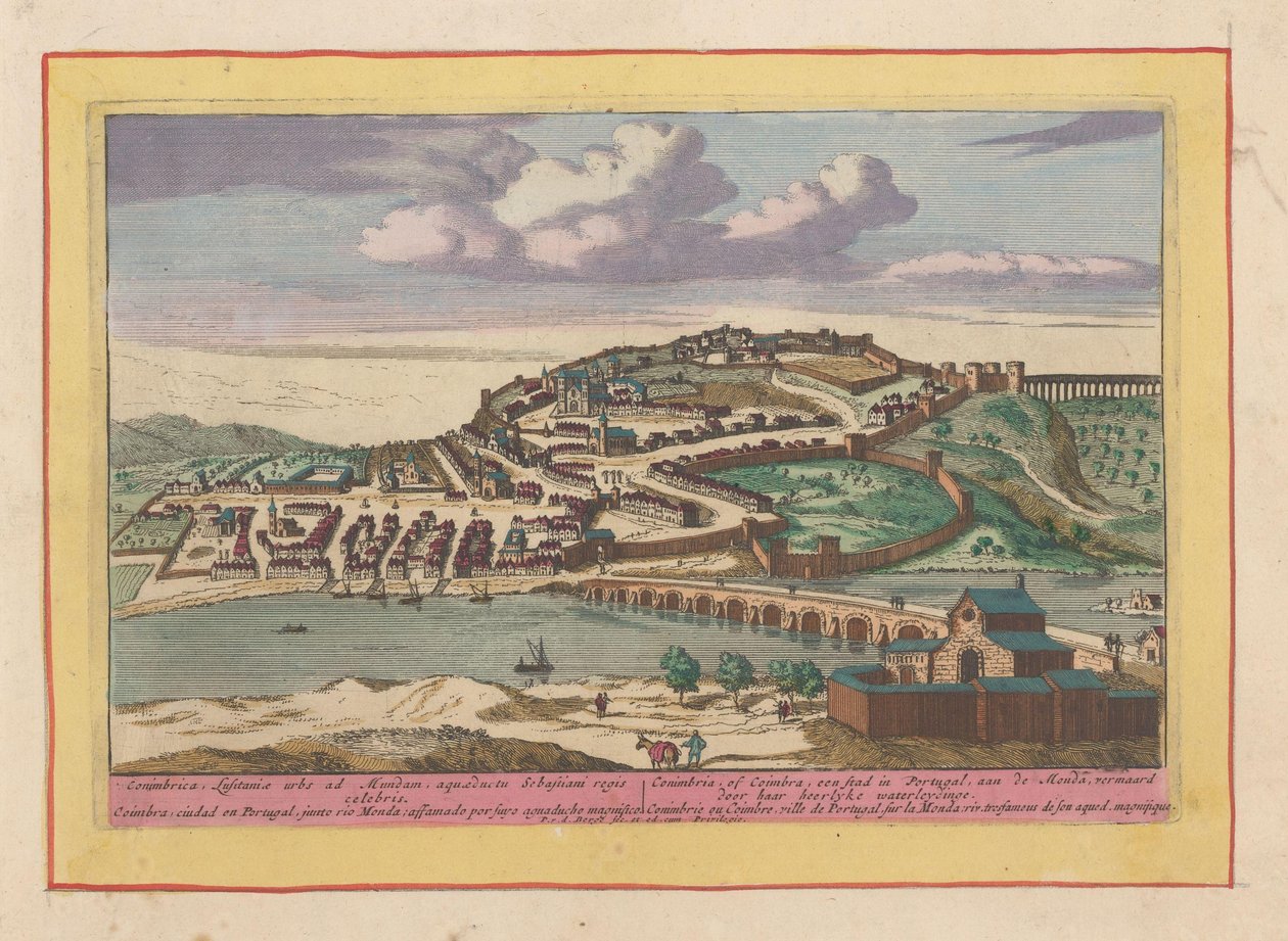 Ansicht der portugiesischen Stadt Coimbra (Theatrum Hispaniae) von Pieter van den Berge
