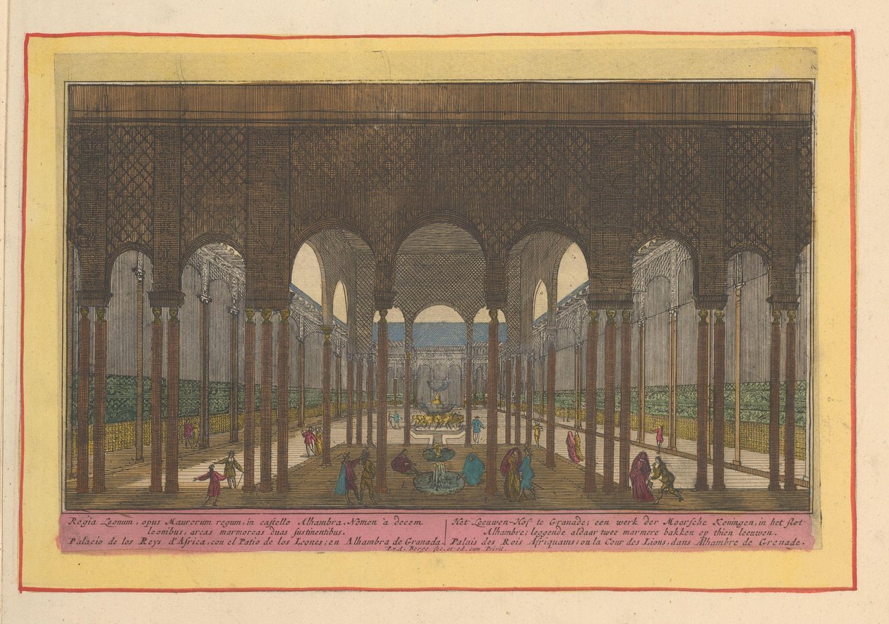 Ansicht des Löwenhofs im Alhambra in Granada von Pieter van den Berge