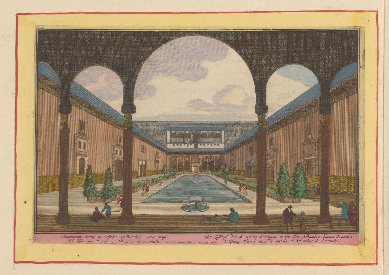 Hof im Alhambra in Granada von Pieter van den Berge