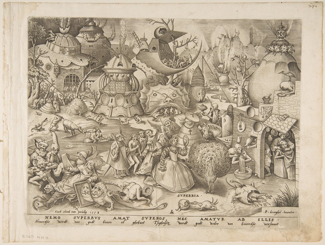 Stolz (Superbia) aus Die sieben Todsünden, 1558 von Pieter van der Heyden